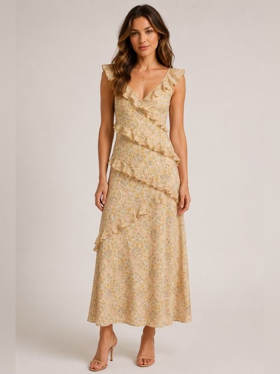 PAIGE Dresses & Skirts - Boho Calabasas Tiered Ruffle Maxi Dress